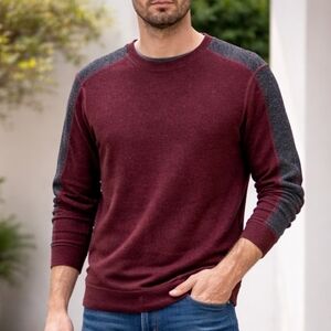 ⭐Van Heusen Size M Burgundy Polyester Sweater